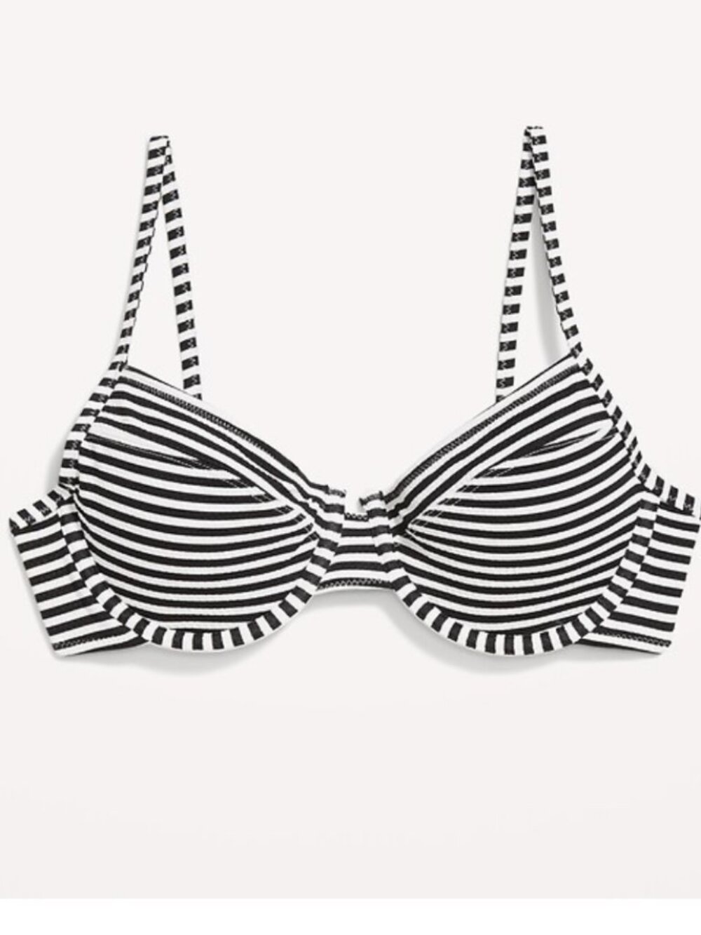 Old Navy Textured Underwire Balconette Bikini Swim Top NWT Striped XS